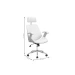 Καρέκλα γραφείου διευθυντή Fern pakoworld PU λευκό-ξύλο φυσικό