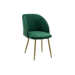 Πολυθρόνα Oasis pakoworld βελούδο σκούρο πράσινο-φυσικό πόδι 54x52x84εκ