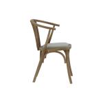 Καρέκλα Dourel pakoworld ύφασμα γκρι-rattan πόδι φυσικό 57x53x80εκ