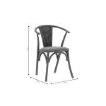 Καρέκλα Dourel pakoworld ύφασμα γκρι-rattan πόδι φυσικό 57x53x80εκ
