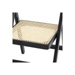 Καρέκλα Yoko pakoworld πτυσσόμενη μπεζ pvc rattan-μαύρο πόδι 45x54x81εκ