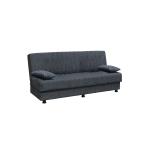 Kαναπές κρεβάτι Romina pakoworld 3θέσιος ύφασμα σκούρο γκρι 190x90x80εκ