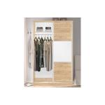 Ντουλάπα ρούχων Griffin pakoworld δίφυλλη με συρόμενες πόρτες χρώμα φυσικό mo 121x56.5x180.5εκ