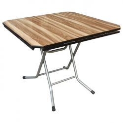 TOPAL ΤΡΑΠΕΖΙ ΠΤΥΣΣΟΜΕΝΟ ΜΕΤΑΛΛΙΚΟ ΓΚΡΙ/WOOD DECO 80x80(D.106)x75cm