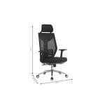 Καρέκλα γραφείου διευθυντή Commend pakoworld ύφασμα mesh μαύρο 50x50,5x124εκ