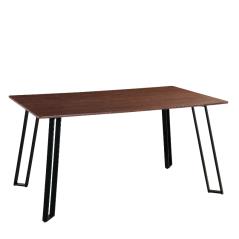 Τραπέζι Τραπεζαρίας SARTHA Καρυδί/Μαύρο MDF/Μέταλλο 150x90x75cm