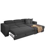 Καναπές Κρεβάτι Γωνιακός Δεξιά Γωνία ELOISE Σκούρο Γκρι 260x170x75-90cm