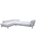 Καναπές Κρεβάτι Γωνιακός Αριστερή Γωνία SILVERTON Λευκό Με Μαύρα Μαξιλάρια 304x212x86cm