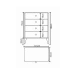 Συρταριέρα AMARI Δρυς/Λευκό Μοριοσανίδα 72x43x96cm