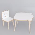 Τραπεζάκι Παιδικό AMAHLE Με Κάθισμα Λευκό MDF/Ξύλο 46x50x42cm