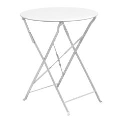 ΖΑΠΠΕΙΟΥ Pantone Τραπέζι Πτυσσόμενο, Μέταλλο Βαφή Άσπρο Φ60cm H.70cm