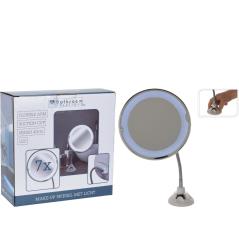 Καθρέπτης Μπάνιου Επιτραπέζιος Με Βραχίονα Και Φωτισμό LED Μπαταρίας Φ20x40cm
