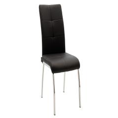 Καρέκλα Ariadne pakoworld PU μαύρο-πόδι χρωμίου 43x63x96εκ