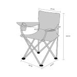 Καρέκλα Παραλίας Μπλε Μέταλλο/Ύφασμα 50x50x80cm