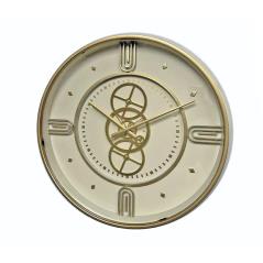 Μεταλλικό ρολόι τοίχου με μηχανισμό και τζάμι,54cm Μ:54cm Π:7cm Υ:54cm | ZAROS