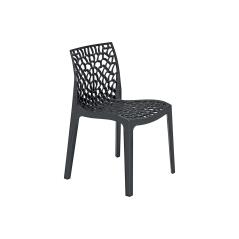 Καρέκλα Hush pakoworld με UV protection PP μαύρο 50.5x54x79.5εκ. 42x52x81εκ