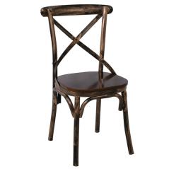 MARLIN Wood Καρέκλα Dark Oak, Μέταλλο Βαφή Black Gold 52x46x91cm