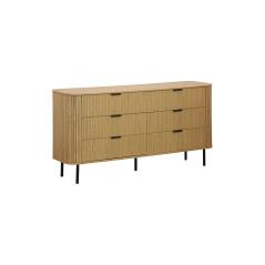 Συρταριέρα Eventful pakoworld με 6 συρτάρια φυσικό 153x46x81εκ