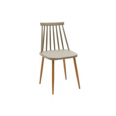 Καρέκλα Aurora pakoworld PP μόκα-φυσικό πόδι 43x48x79εκ. 43x48x79εκ