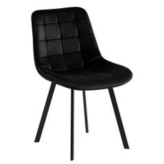 MYRIAM Καρέκλα Τραπεζαρίας, Μέταλλο Βαφή Μαύρο, Ύφασμα Velure Απόχρωση Μαύρο 50x56x83cm