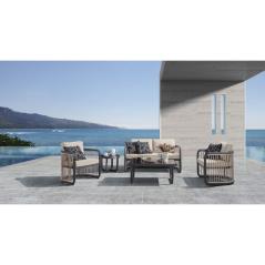 CITY Living Set Σαλόνι Καθιστικό Κήπου - Βεράντας Alu Ανθρακί - Μπεζ