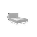Κρεβάτι Roi pakoworld διπλό με αποθηκευτικό χώρο ύφασμα εκρού 160x200εκ