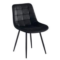 MYRIAM-R Καρέκλα Τραπεζαρίας, Μέταλλο Βαφή Μαύρο, Ύφασμα Velure Απόχρωση Μαύρο 50x58x83cm