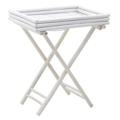 InArt ΔΙΣΚΟΤΡΑΠΕΖΟ ΜΠΑΜΠΟΥ ΑΝΤΙΚΕ ΛΕΥΚΟ 63X43X74