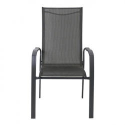 VERONA Dining Πολυθρόνα Μέταλλο Ανθρακί / Textilene Γκρι 56x70x96cm