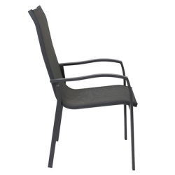 VERONA Dining Πολυθρόνα Μέταλλο Ανθρακί / Textilene Γκρι 56x70x96cm