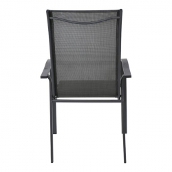 VERONA Dining Πολυθρόνα Μέταλλο Ανθρακί / Textilene Γκρι 56x70x96cm