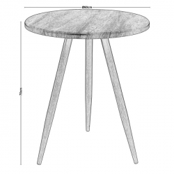 NATURALE STEEL ΤΡΑΠΕΖΙ ΚΑΡΥΔΙ Φ60cm Υ70cm