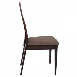 SAMBER Καρέκλα, Οξυά Καρυδί Burn Beech, Ύφασμα Καφέ 50X57X101