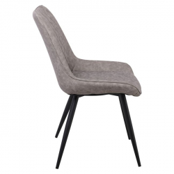 MORGAN ΚΑΡΕΚΛΑ ΜΕΤΑΛΛΙΚΗ ΒΑΦΗ ΜΑΥΡΗ/PU ΓΚΡΙ 61x53x86cm