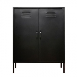 Nextdeco ντουλάπα 2φυλλη και 3 ράφια μεταλλική μαύρη (ΜΠΥ)80x40x102 cm