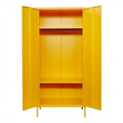 Nextdeco ντουλάπα 2φυλλη και 2 ράφια μεταλλική κίτρινη (ΜΠΥ)76x50x170 cm