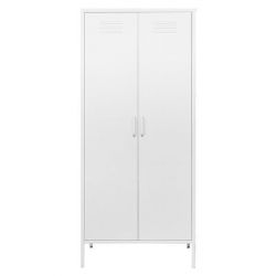 Nextdeco ντουλάπα 2φυλλη και 2 ράφια μεταλλική λευκή (ΜΠΥ)76x50x170 cm