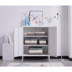 Nextdeco ντουλάπα 2φυλλη και 3 ράφια μεταλλική λευκή (ΜΠΥ)80x40x102 cm