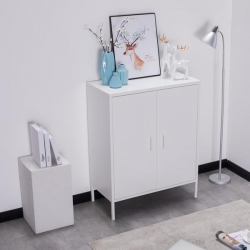 Nextdeco ντουλάπα 2φυλλη και 3 ράφια μεταλλική λευκή (ΜΠΥ)80x40x102 cm