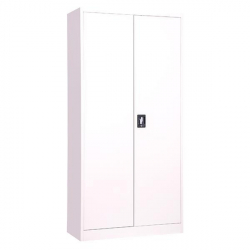 Nextdeco ντουλάπα δίφυλλη με 4 ράφια και κλειδαριά μεταλλική λευκή (ΜΠΥ)90x40x185 cm
