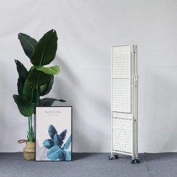 Nextdeco ραφιέρα τροχήλατη αναδιπλούμενη με 3 ράφια λευκή μεταλλική (ΜΠΥ)72x36x87 cm