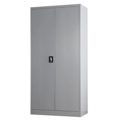 Nextdeco ντουλάπα δίφυλλη με 4 ράφια και κλειδαριά μεταλλική γκρι (ΜΠΥ)90x45x185 cm