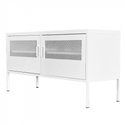 Nextdeco έπιπλο TV-ντουλάπι λευκό μεταλλικό με 2 πόρτες (ΜΠΥ)118x40x60 cm