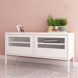 Nextdeco έπιπλο TV-ντουλάπι λευκό μεταλλικό με 2 πόρτες (ΜΠΥ)118x40x60 cm