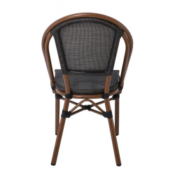 COSTA ΚΑΡΕΚΛΑ DINING ΑΛΟΥΜΙΝΙΟΥ ΚΑΡΥΔΙ / TEXTILENE ΜΑΥΡΟ 50x55x85cm