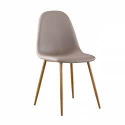 CELINA Καρέκλα Μέταλλο Βαφή Φυσικό / Pvc Cappuccino 45x54x85cm