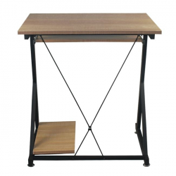 UNIT Γραφείο Η/Υ Μέταλλο Βαφή Μαύρο - Melamine Απόχρωση Sonoma 70x55x75cm