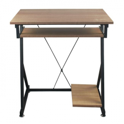 UNIT Γραφείο Η/Υ Μέταλλο Βαφή Μαύρο - Melamine Απόχρωση Sonoma 70x55x75cm