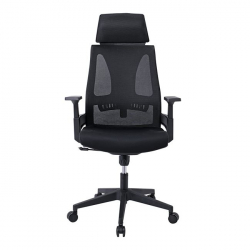 BF8750 Πολυθρόνα Γραφείου Διευθυντή Mesh Μαύρο - Ύφασμα Μαύρο 65x64x117/127cm