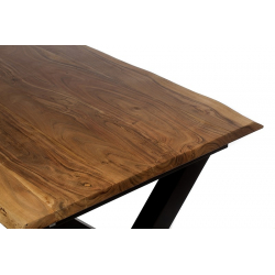 Τραπέζι φαγητού φυσικό/ Μαύρο Ξύλο 160x90x77cm